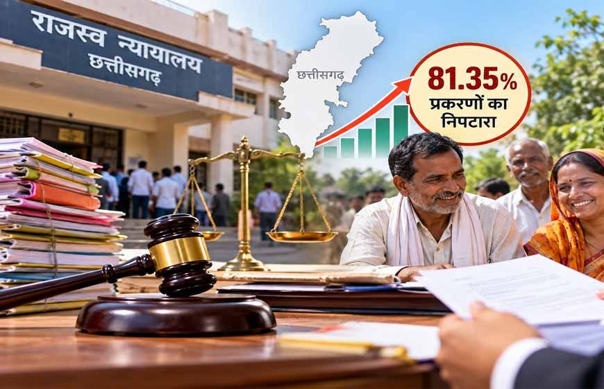 छत्तीसगढ़ में तेज हुआ राजस्व न्याय, 81.35% प्रकरणों का हुआ निपटारा