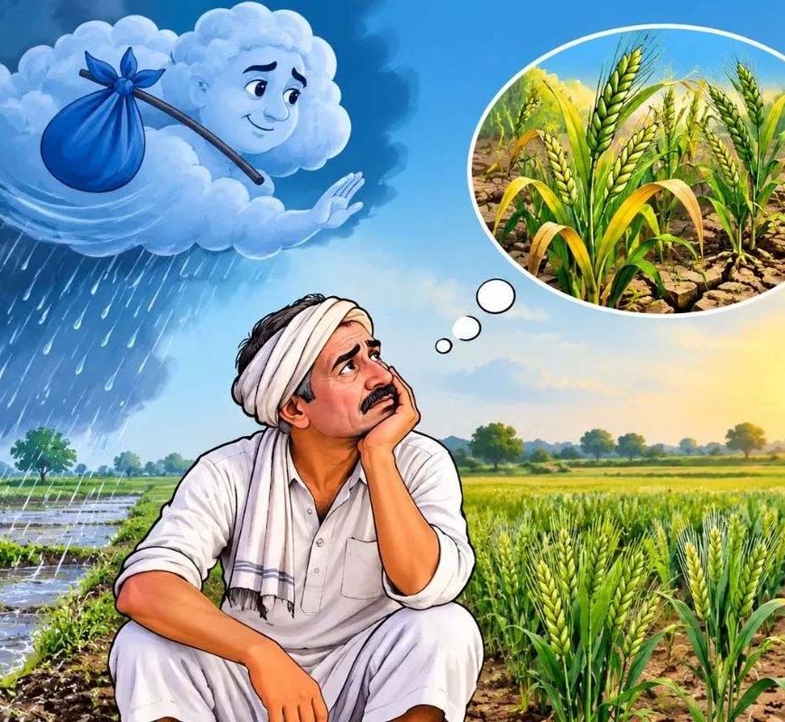 खंडवा में औसत से 100 मिमी कम बारिश, रबी फसल पर मंडराया सिंचाई संकट