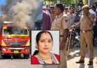 उदयपुर में ट्रक ने स्कूटी सवार महिला को कुचला, गुस्साई भीड़ ने ट्रक में लगाई आग