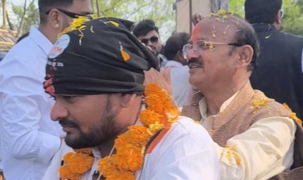 सेवा संकल्प अभियान के तहत बाइक रैली का चंदनघाट में आत्मीय स्वागत