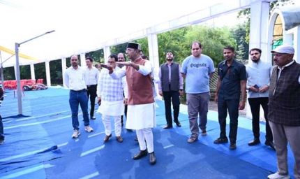 सेवा संकल्प ज्योति यात्रा की तैयारियों को लेकर मंत्री  सारंग ने किया जिला मुख्यालय कार्यक्रम स्थल का दौरा
