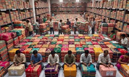 सूरत में साड़ी उद्योग पर संकट, उत्पादन में भारी गिरावट से बढ़ेंगी कीमतें!