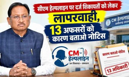 CM हेल्पलाइन शिकायतों में लापरवाही पर सख्ती, PWD के 13 अधिकारियों को नोटिस