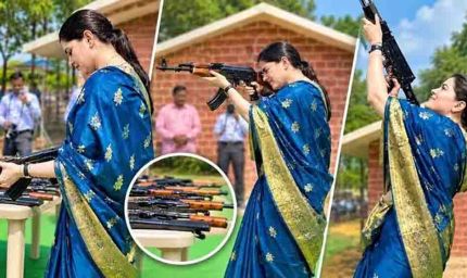 साड़ी पहनकर AK-47 से हवाई फायर करने पर IPS अंकिता शर्मा विवादों में, सरकार ले सकती है संज्ञान