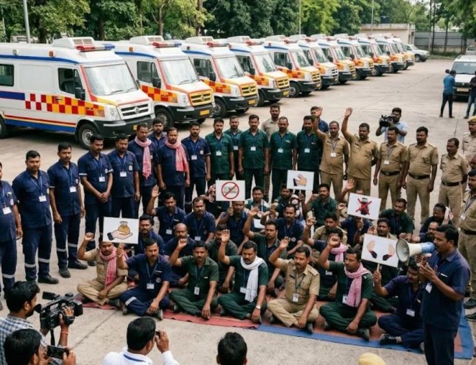 झारखंड में 26 अक्टूबर से 108 एंबुलेंस सेवा ठप होने का खतरा, अनिश्चितकालीन हड़ताल पर जाएंगे कर्मचारी