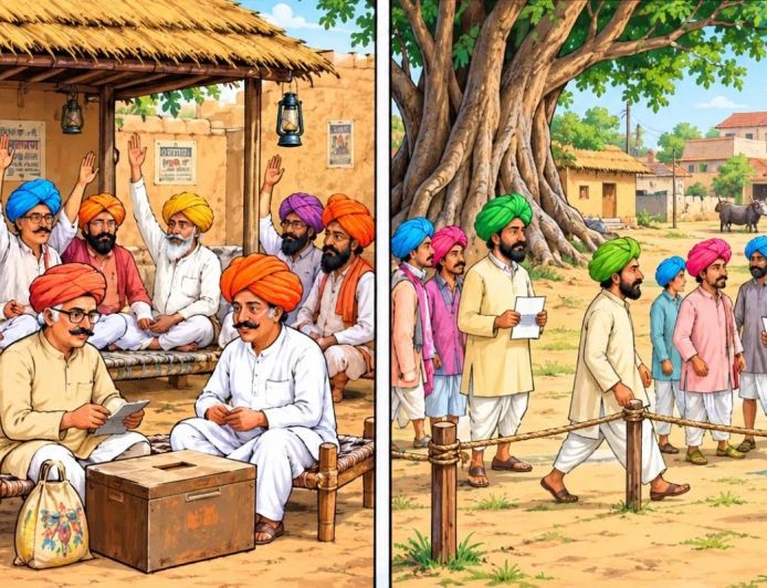 1960 में ऐसे होते थे पंचायत चुनाव, न ईवीएम न मतपत्र—हाथ उठाकर चुने जाते थे सरपंच