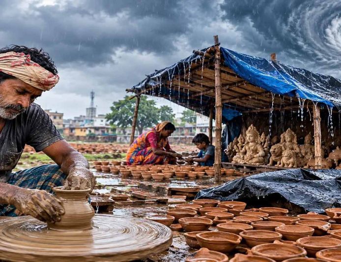 दिवाली से पहले चक्रवात अर्नब की मार, रांची के 35 कुम्हार परिवारों की उम्मीदों पर फिरा पानी
