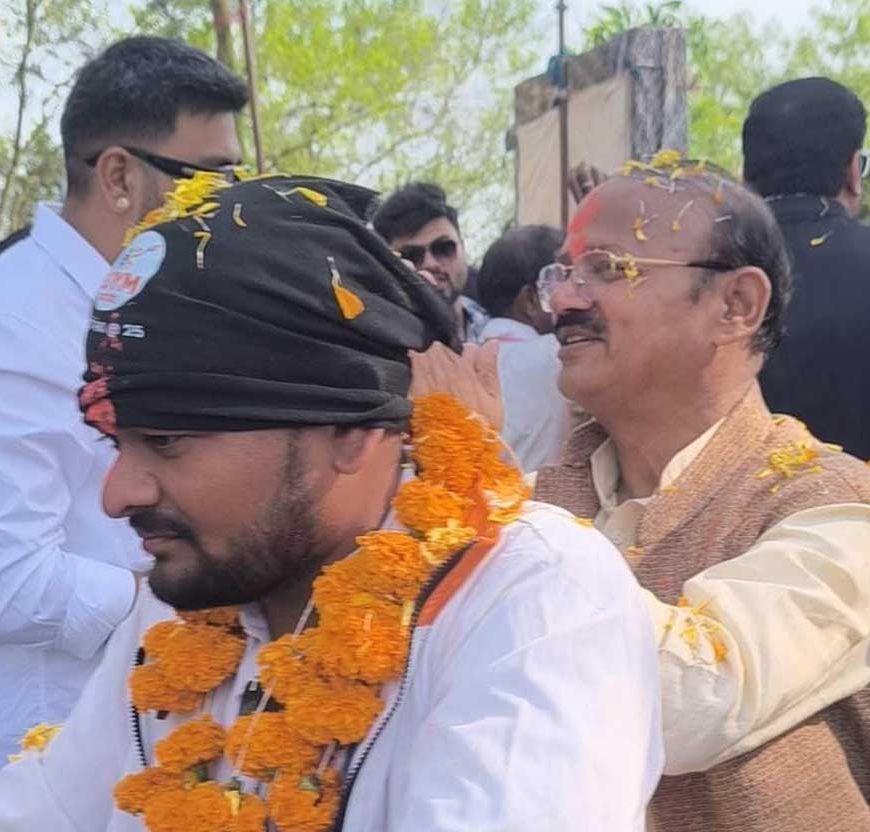 सेवा संकल्प अभियान के तहत बाइक रैली का चंदनघाट में आत्मीय स्वागत