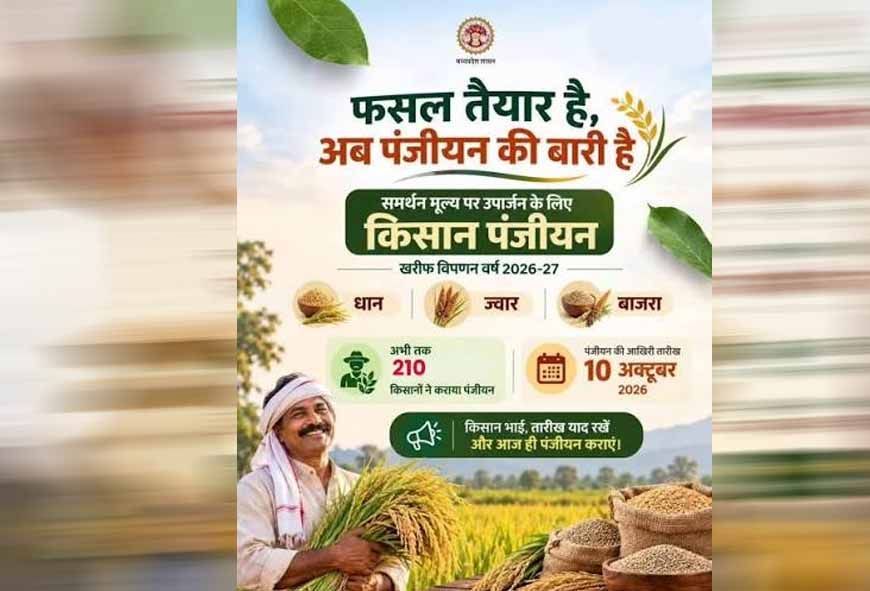 समर्थन मूल्य पर धान, ज्वार एवं बाजरा उपार्जन के लिये 3 लाख से अधिक किसानों ने कराया पंजीयन : मंत्री राजपूत