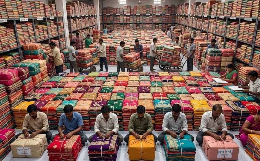 सूरत में साड़ी उद्योग पर संकट, उत्पादन में भारी गिरावट से बढ़ेंगी कीमतें!