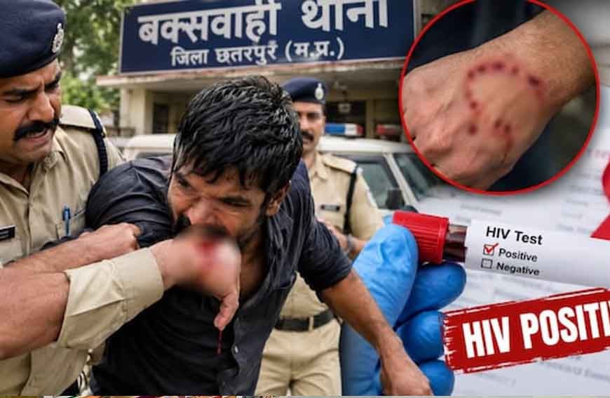 छतरपुर में रेप के आरोपी ने कांस्टेबल को काटा, मेडिकल जांच में HIV पॉजिटिव