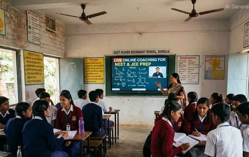 सरगुजा के 35 सरकारी स्कूलों में NEET-JEE की मुफ्त ऑनलाइन कोचिंग, छात्रों को मिलेगा फायदा
