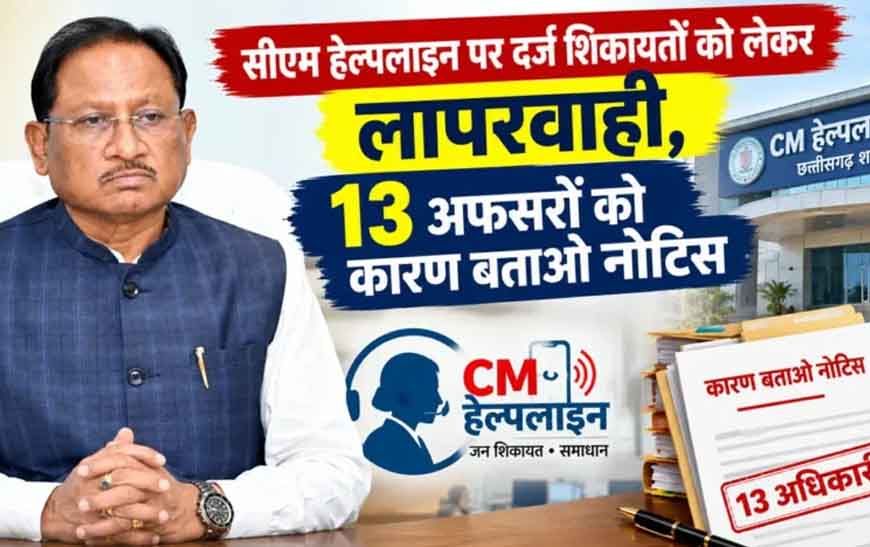 CM हेल्पलाइन शिकायतों में लापरवाही पर सख्ती, PWD के 13 अधिकारियों को नोटिस