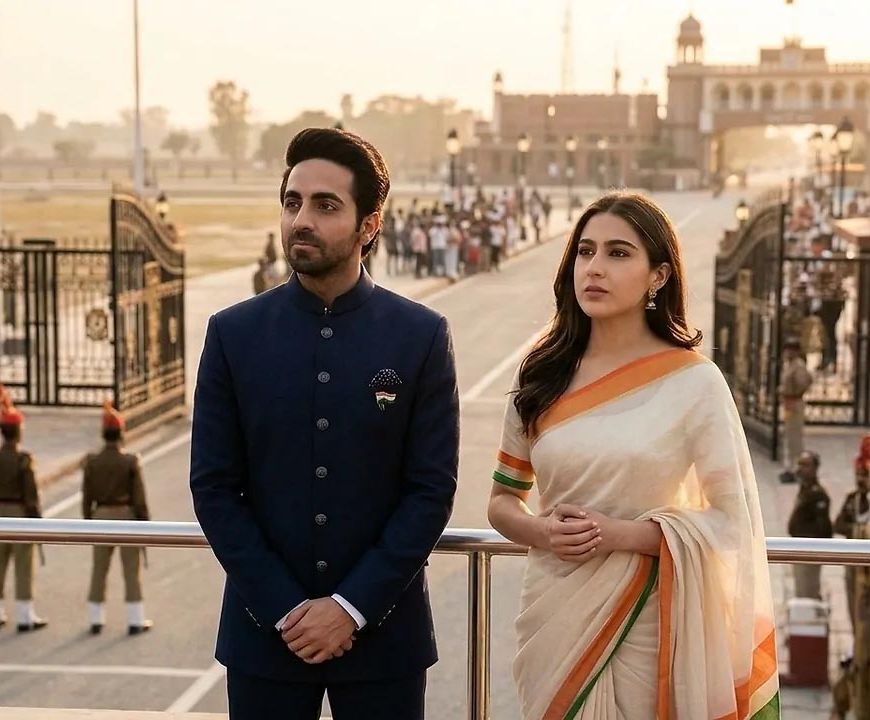 वाघा बॉर्डर पर आतिफ असलम के गाने से दब गई आयुष्मान-सारा की आवाज, वायरल हुआ वीडियो
