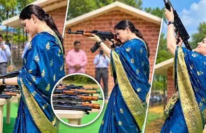 साड़ी पहनकर AK-47 से हवाई फायर करने पर IPS अंकिता शर्मा विवादों में, सरकार ले सकती है संज्ञान