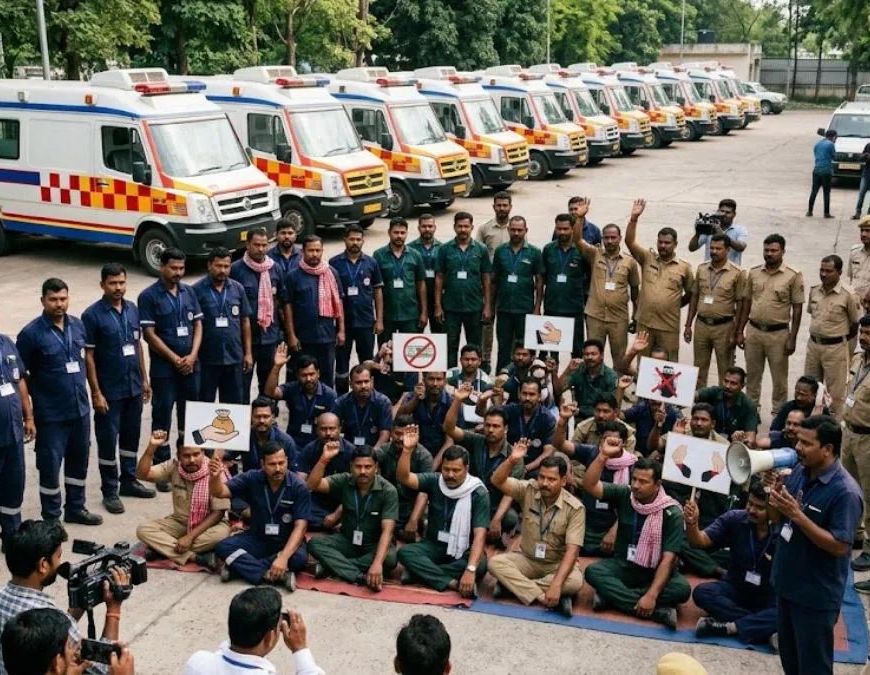 झारखंड में 26 अक्टूबर से 108 एंबुलेंस सेवा ठप होने का खतरा, अनिश्चितकालीन हड़ताल पर जाएंगे कर्मचारी