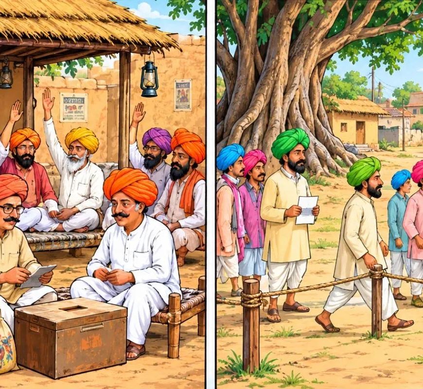 1960 में ऐसे होते थे पंचायत चुनाव, न ईवीएम न मतपत्र—हाथ उठाकर चुने जाते थे सरपंच