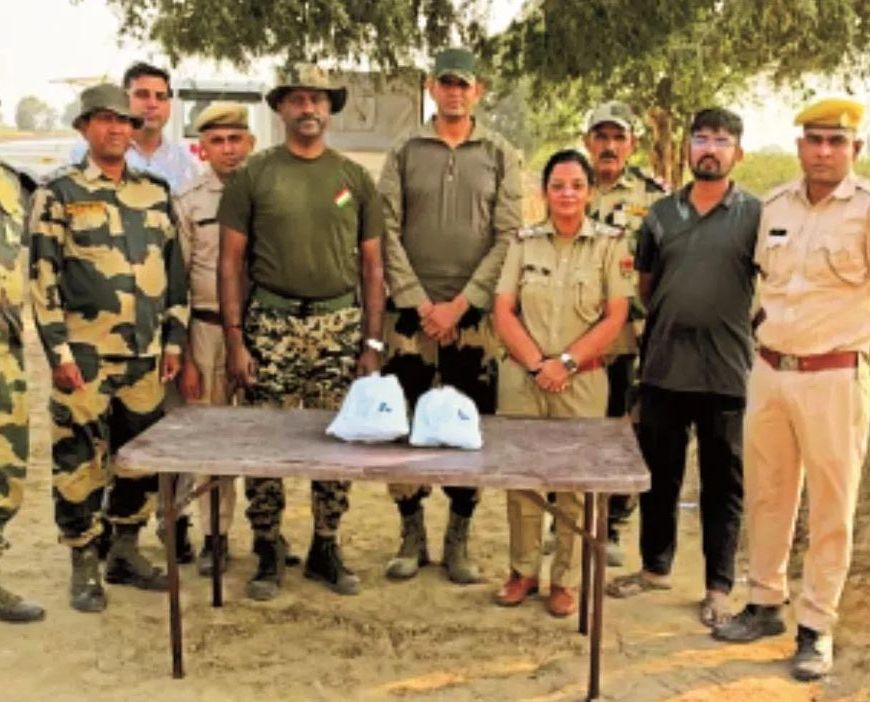 राजस्थान बॉर्डर पर ड्रोन से हेरोइन गिराने की आशंका, श्रीगंगानगर में खेत से 1 किलो नशा बरामद