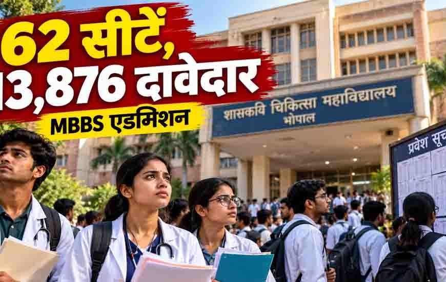 एमपी में MBBS की 62 सीटों पर 13,876 दावेदार, डॉक्टर बनने के लिए कड़ी टक्कर; भोपाल में एक सीट पर 944 की होड़