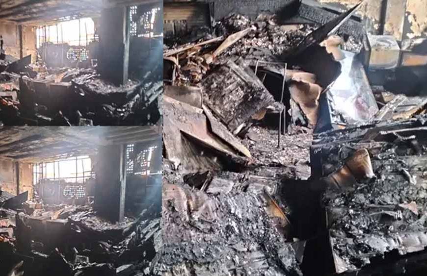 पलवल में इलेक्ट्रॉनिक्स शोरूम में भीषण आग, 2 करोड़ का सामान जलकर राख