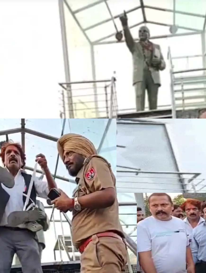 जालंधर बाईपास पर अंबेडकर प्रतिमा को फिर बनाया निशाना, तीसरी बार तोड़ा शीशा